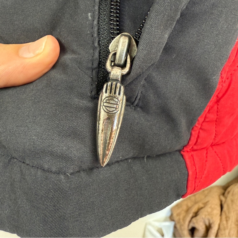 Harley Davidson, puffer warm down jacket with removable hood, women’s size L - Picture 9 of 15